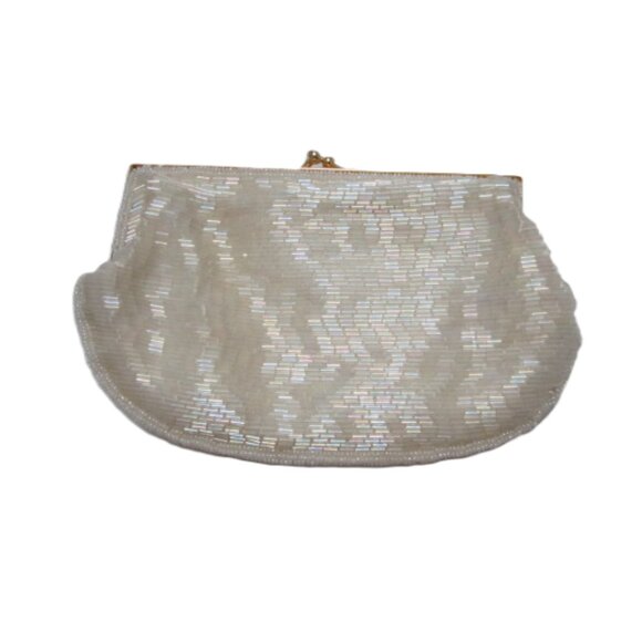 Laura Gayle Beaded Bag Formal Evening Ivory - Picture 2 of 6